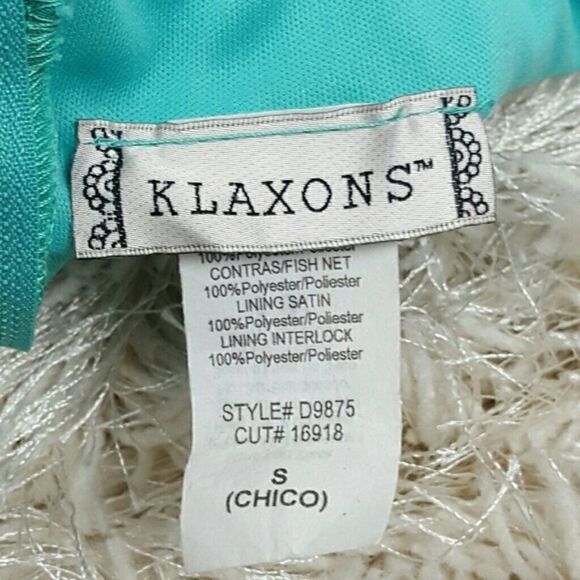 KLAXONS Women's Mini Dress Size Small Green Embellished - Picture 6 of 7